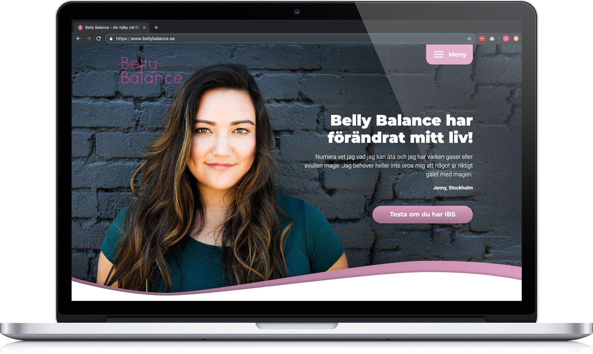 Belly Balance app on laptop